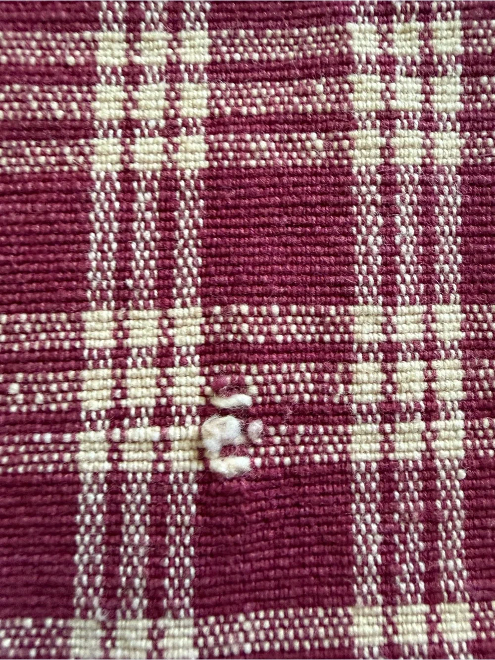 Plaid Red and Cream Table Runner Scarf